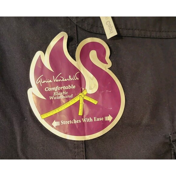 Gloria Vanderbilt Womens 12 Petite NEW Cargo Capri Pants Navy Blue Stretch Light - Picture 8 of 13